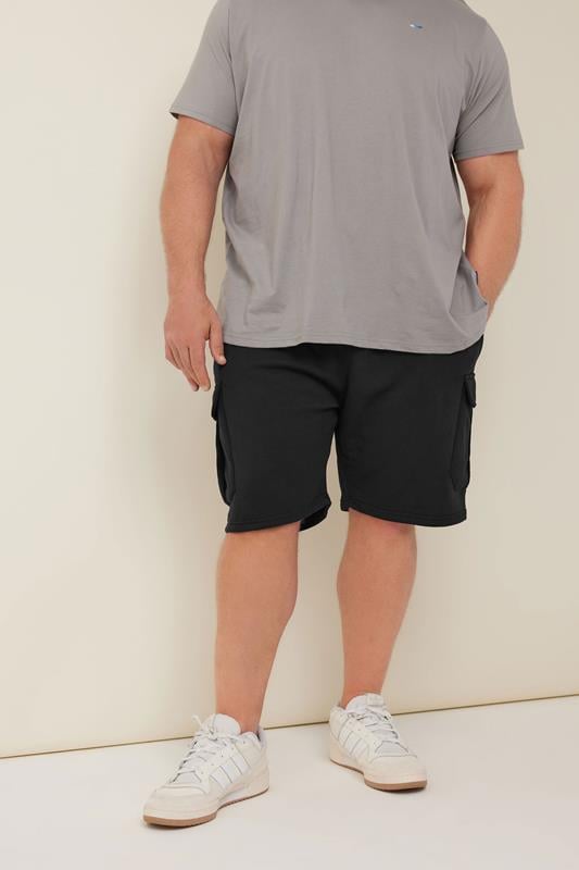 Men's  BadRhino Big & Tall Black Essential Cargo Jogger Shorts